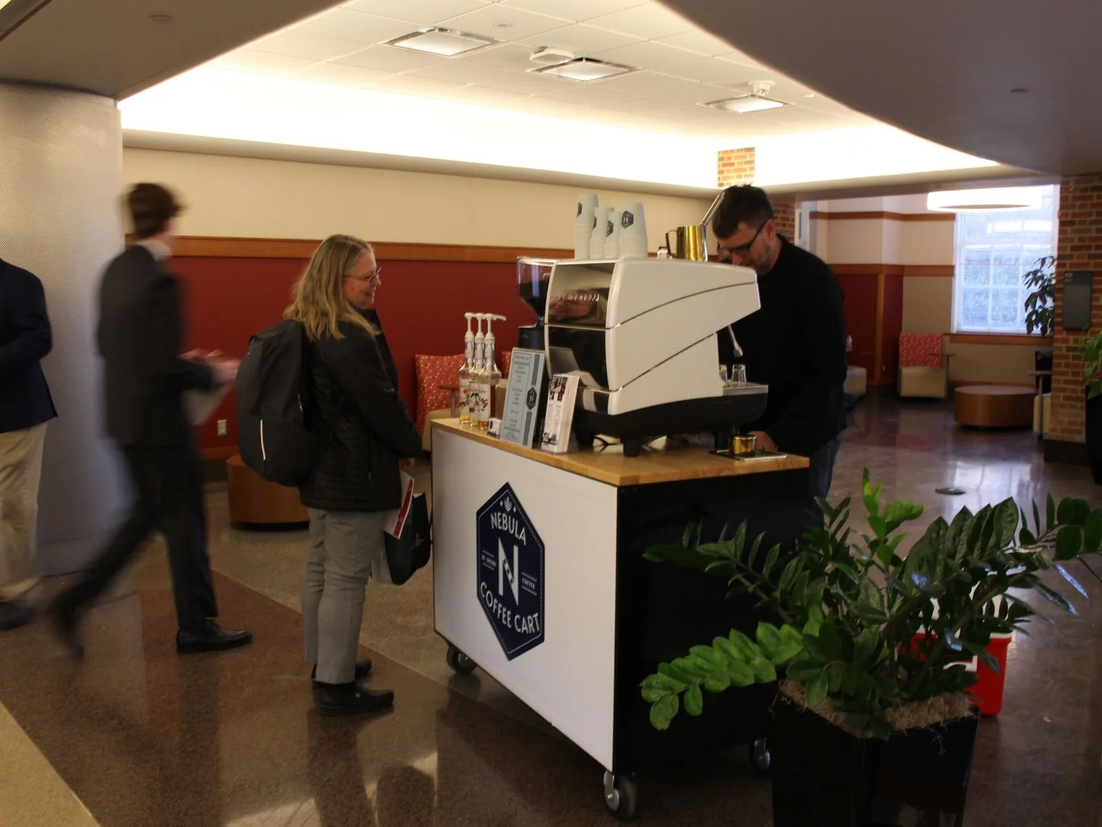 Coffee service at professional networking event