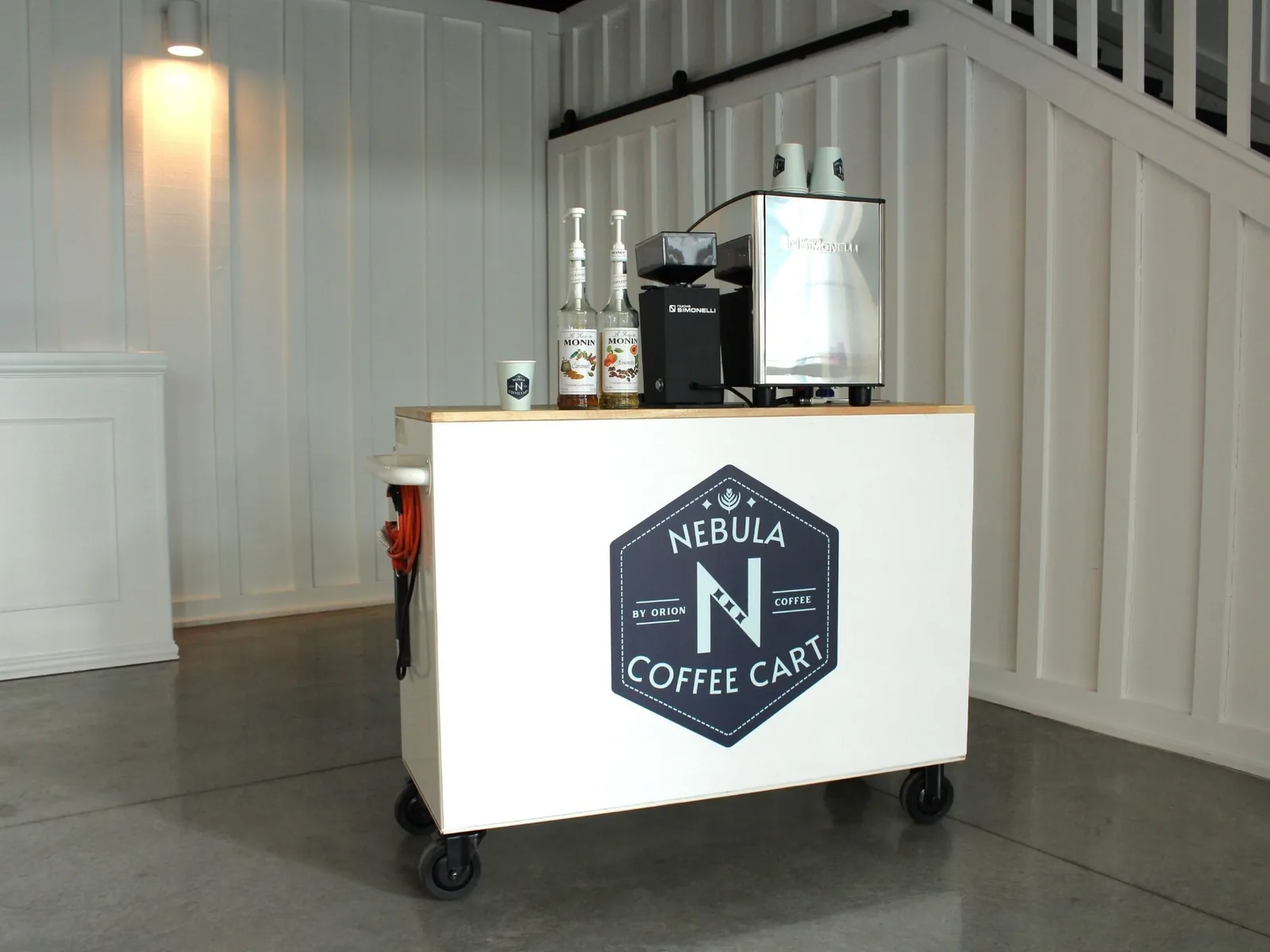Mobile espresso service for business celebration