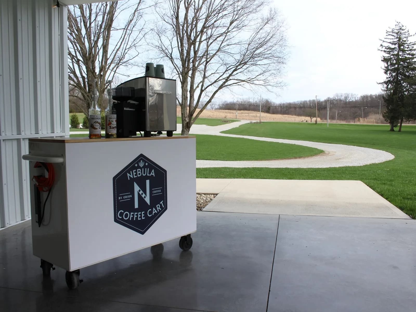 Mobile coffee cart at Dayton corporate venue
