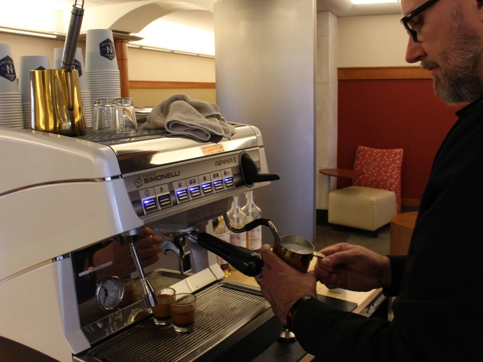 Mobile coffee service for office grand opening