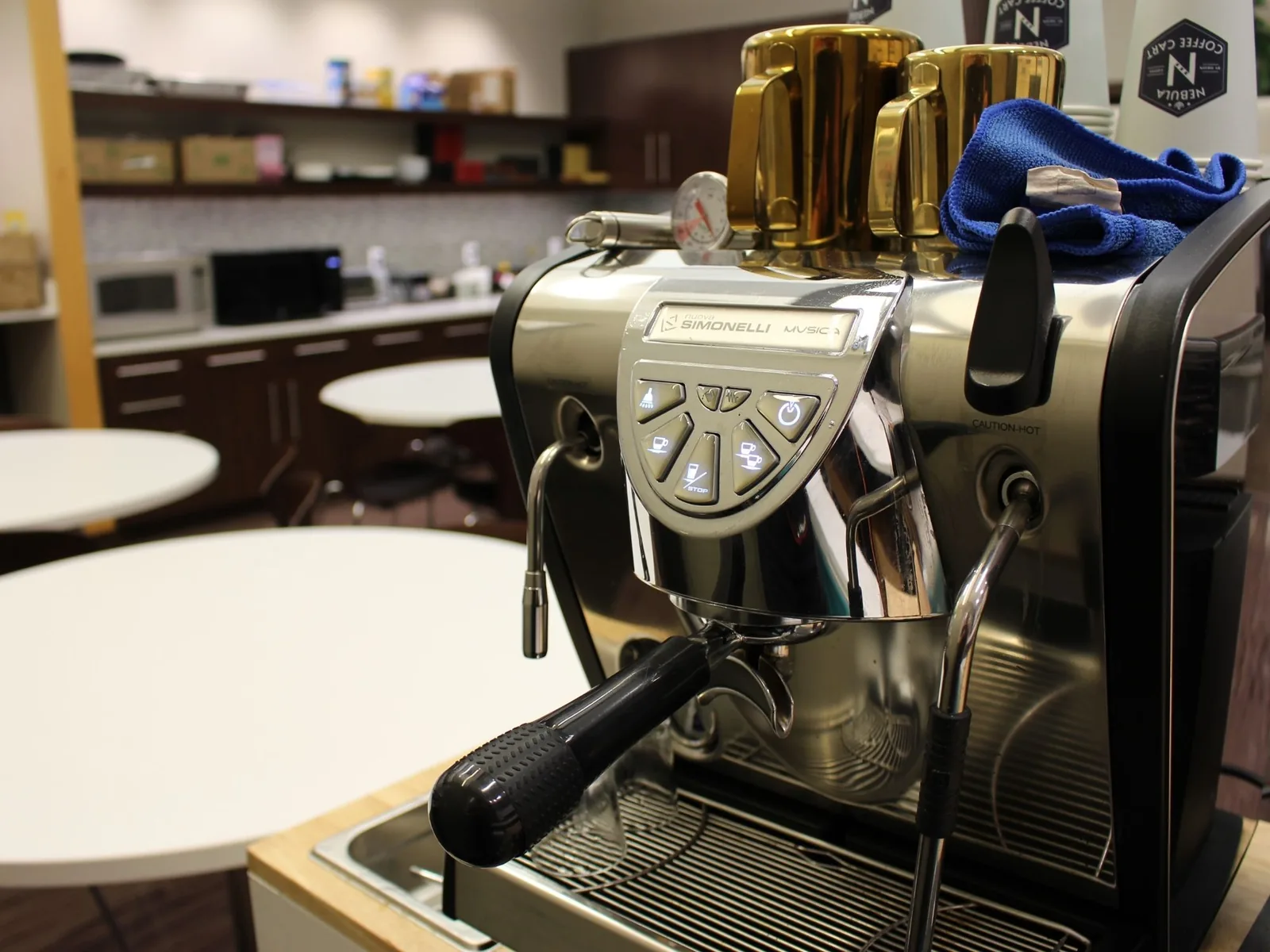 Mobile coffee catering at trade show booth