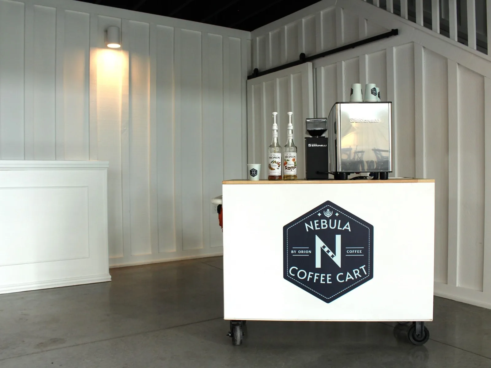 Mobile espresso bar at anniversary party