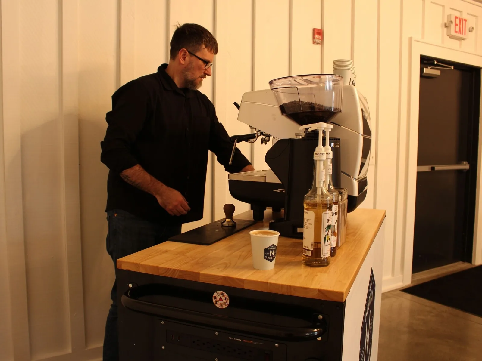 Coffee cart catering for holiday gathering