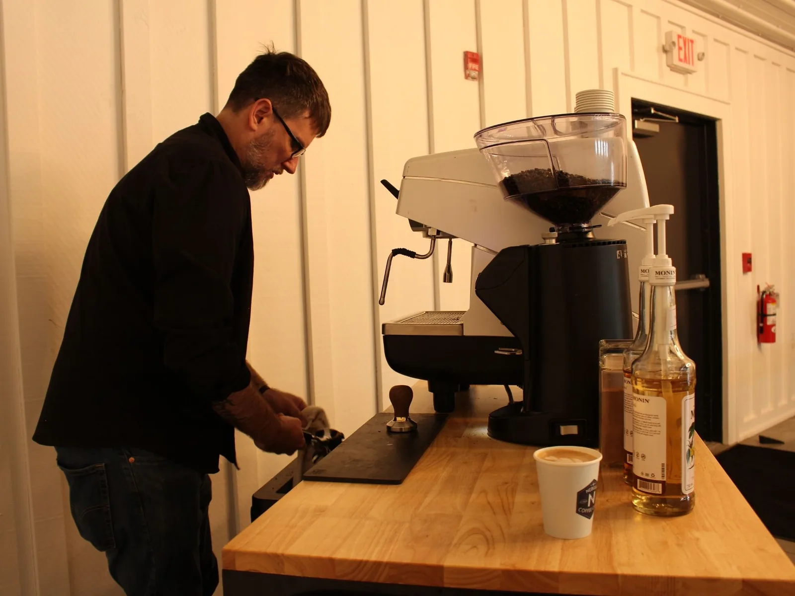 Mobile espresso service at family reunion