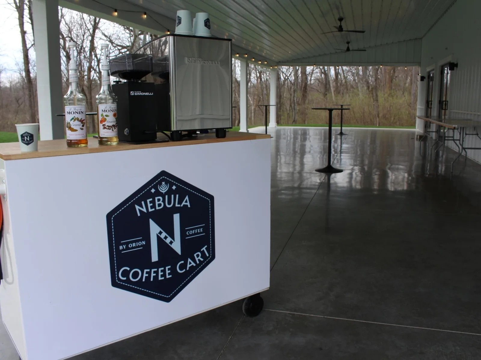 Coffee catering setup for memorial service