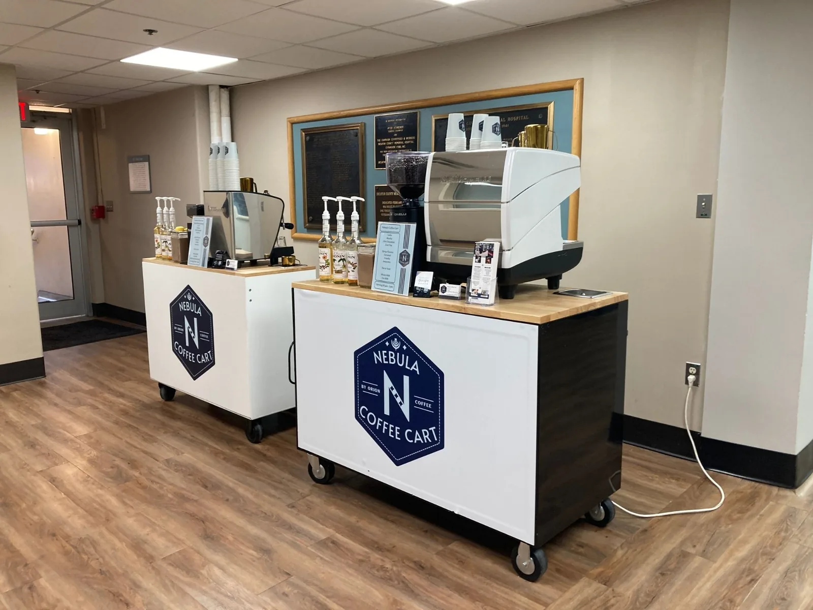 Mobile coffee cart at charity fundraiser