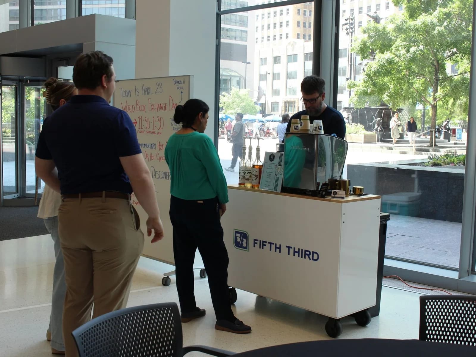 Mobile coffee service at museum event