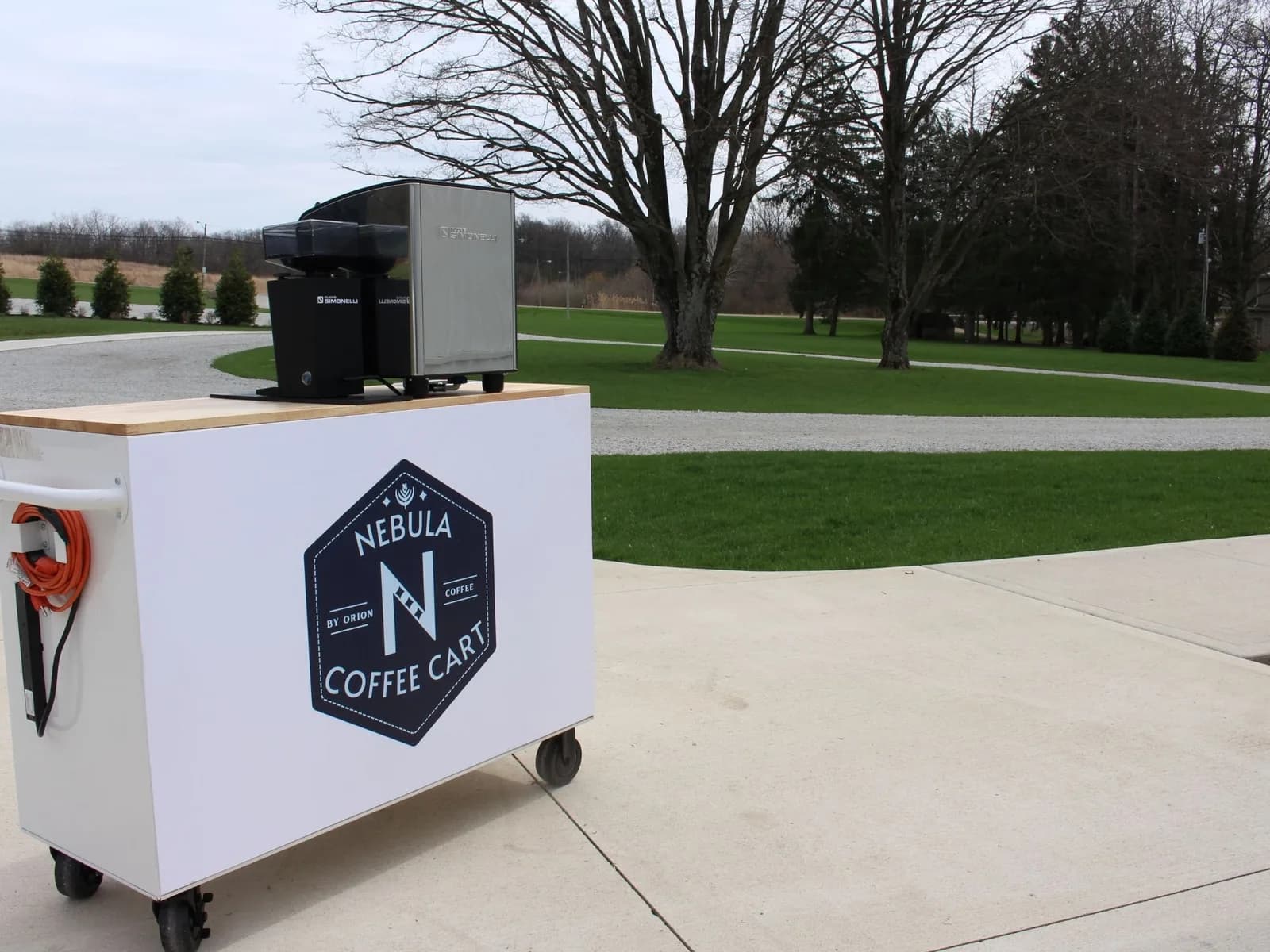 Coffee cart ready for outdoor event catering